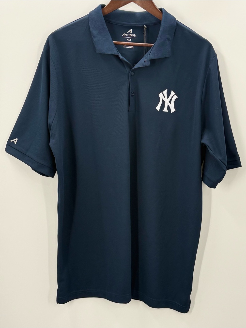 361 Antigua XLT Navy Polo with White NY Yankees Logo
